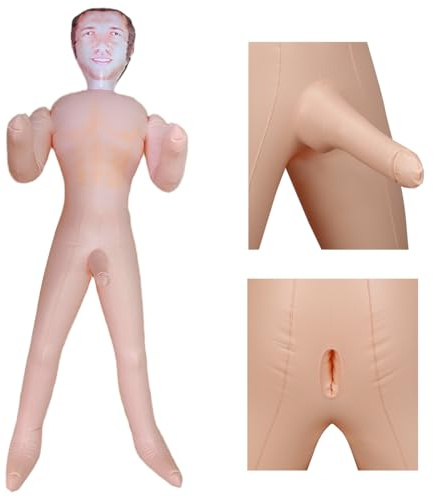 Sadodo Aufblasbare Mann mit Penis PVC 170 cm,Puppen Sexy Man | Gadget Erotik Scherzartikel Requisiten Party Dekoration Puppe Liebespuppen Männer mit Dildo