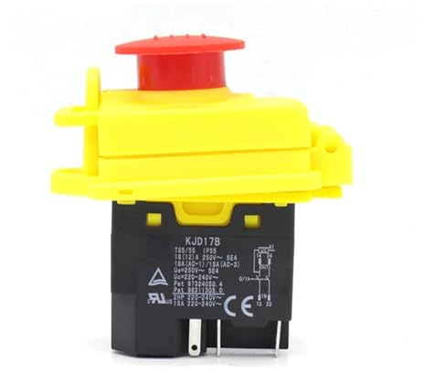 Interruttori a pulsante elettromagnetici impermeabili KJD17B 120V / 220V 2HP 16A Interruttore a pulsante di arresto di emergenza di sicurezza a 5 pin(4Pin)