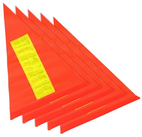 SHINYPASING Banderas Reflectantes para Bicicleta 5 Piezas, Triángulares de PVC, 21.5x28.5x28.5 Cm, Resistentes al Desgaste, Adultos, Accesorios de Seguridad para Ciclismo Urbano