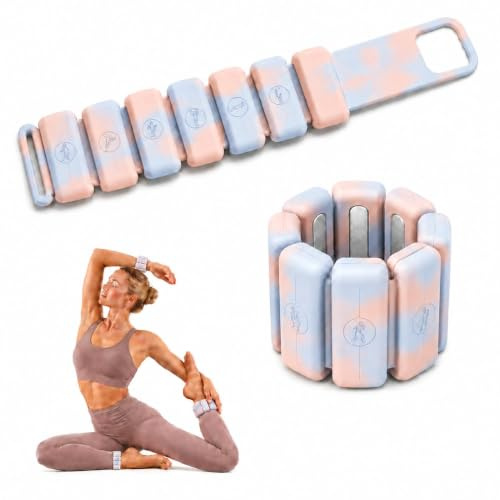 Gewichtsmanschetten 1kg, 2 Stück je 500g Verstellbar Silikon Handgelenkgewichte & Fußgewichte für Beine und Arme, Pilates Gewichte Armgewichte für Damen & Herren, Laufen, Yoga
