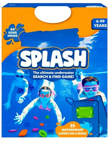 Pool Spielzeug für Kinder, Unterwasser Suchspiel mit 64 Edelsteinen & 35 Wasserdichten Karten, Tauchringe für Kinder, Tauchspielzeug Poolspielzeug Set mit Netzbeutel, Sommer Wasserspiele