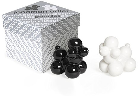Jonathan Adler perros salero y pimentero, porcelana, negro/blanco