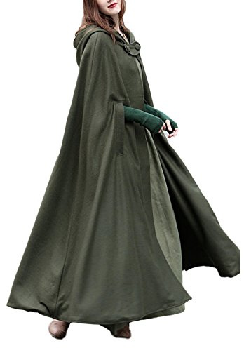 JLTPH Damen Herbst Winter Maxi Lose Umhang mit Kapuze Mantel Poncho Kap Strickpulli Longstrickjacke Trenchcoat Outwear