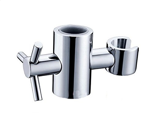 Yiyida Brausehalter Duschkopf Halterung Handbrause Halterung Ersatz Für Gleitstange Höhe und Winkel einstellbar Duschkopfhalterung Massiv aus Messing ,Silber 24mm 25mm