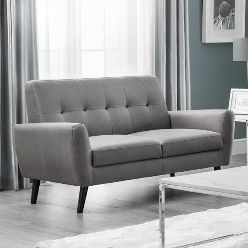 Julian Bowen Monza 2-Sitzer Kompaktes Retro-Sofa, Grau