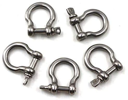 M4 Grilletes de acero inoxidable 304 D ring Shackles (Paquete de 15)