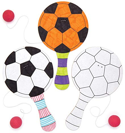 Baker Ross- Paletas de fútbol para colorear (Pack de 5) Paletas con pelota perfectas para bolsas sorpresa y juegos