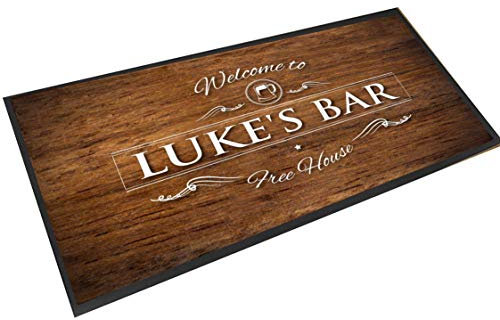 Tapis de bar personnalisable effet bois