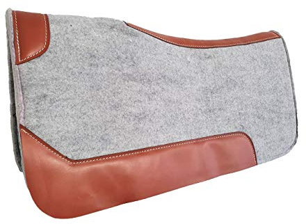 Aces Equine Western Horse Tapis de selle en feutre 100 % laine Gris et marron