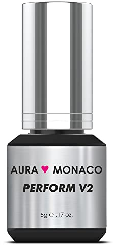 AURA Monaco | Profi Wimpernkleber Perform V2 – Wimpernverlängerung Kleber für Anfänger und fortgeschrittene Stylisten – 3 Sekunden Trocknungszeit, 5 ml, für die 1:1-Technik – Made in Germany