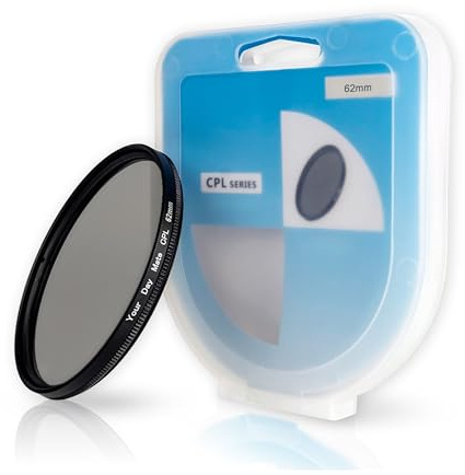 Filtro polarizzatore CPL Ø 62 mm, Minimizza i riflessi, Migliora nitidezza ottica e fedeltà cromatica, Filtri polarizzatori circolari con attacco in alluminio, Protegge l’obiettivo della fotocamera