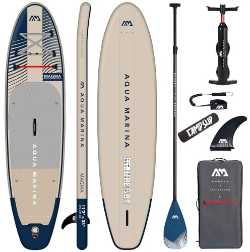 Aqua Marina Aufblasbar Sup Board Stand up Paddle AQUAMARINA Magma 2023 Komplette Packung 340x84x15cm cm mit Campsup Paddle Floater