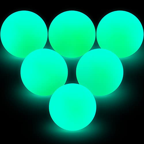 Deekin 8 Street Hockey Balls Glow in the Dark Sports Balls for Indoor Outdoor Road Roller Hockey(Green,6 Pcs)