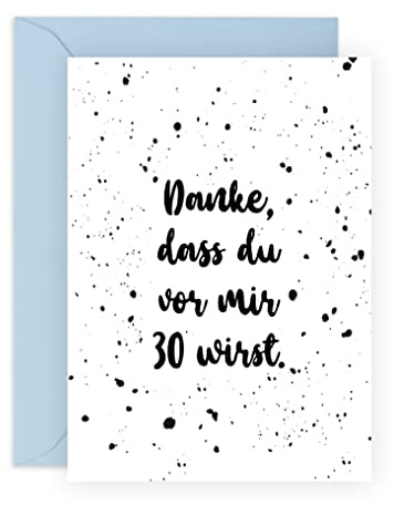 Central 23 Lustige Grußkarte für Mann – Grußkarte zum 30. Geburtstag – Danke, Dass Du Vor Mir 30 Wirst – Humorvolle Karte für Frauen – 30 geburtstag Männer – mit Aufklebern
