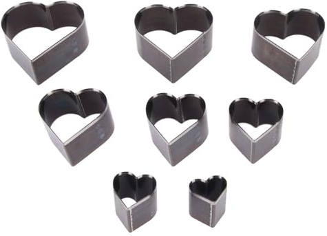 8 Teiliges Ein Loch Hohlstanzer Set aus Hartstahl mit Einem Loch, Herz Leder Stanzwerkzeug, Schneidform, Stanzform für Handgefertigtes DIY Lederhandwerk