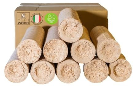 Tronchetti Legno Faggio,10KG, Bricchetti Per Stufe, Caminetti, Forni Pizzeria, 8Pz, Naturale (6)