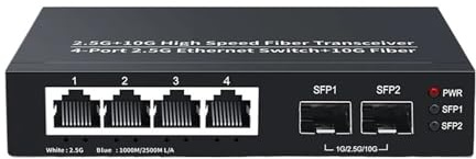 Commutateur Ethernet 2,5 GbE, 4 Ports, 2,5 Gbps, commutateur réseau, 2 Ports, 10 GbE, Emplacement SFP +, commutateur de Laboratoire Domestique, Plug and Play (Size : US Adapter)