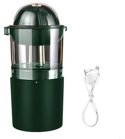 Exprimidor eléctrico de cítricos portátil de 250 ml, extractor de zumo de naranja, mini mezclador recargable por USB, extractor de limón (verde)