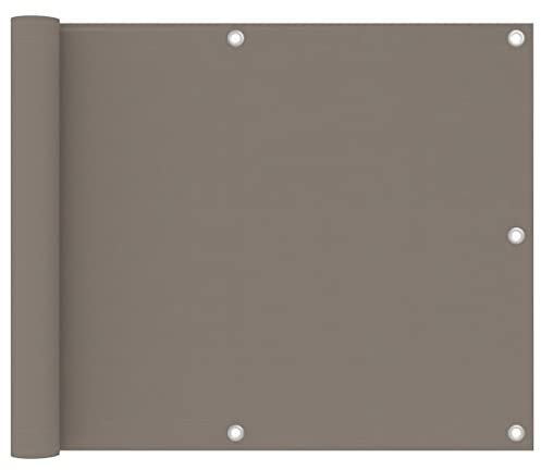 Balkon-Sichtschutz, Balkon Windschutz Terrassen sichtschutz Sichtschutzwände Gartensichtschutz Geeignet für Veranda Pergola Balkon Garten Taupe 75x400 cm Oxford-Gewebe