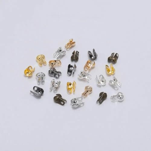 200 Stück 1,5 2,4 3,2 mm bronzefarbene vergoldete End-Crimpperlen Kugelketten-Verbinderverschluss für DIY-Schmuckherstellungszubehör Großhandel-Mehrfarbig-2,4 mm