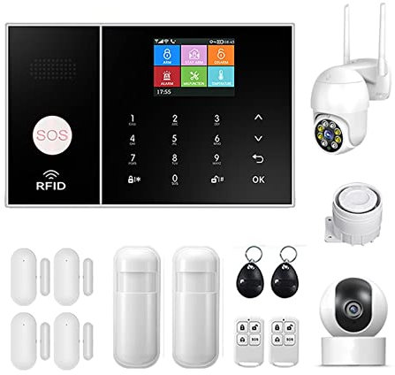 Sistema de alarma de seguridad para el hogar, El de alarma de seguridad Tuya Gsm funciona con la cámara IP del Sensor de la ventana de la puerta del humo del Detector de movimiento antirrobo del hogar