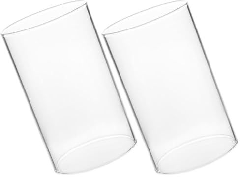 Veemoon Glaslampenschirm Für Kerzen 2 Stück Windgeschützt Klarer Zylindrischer Kerzenschirm Für Tischdeko Hochzeit Feier Mit Hitzebeständigem Glas 5.9 X 2.8 Zoll