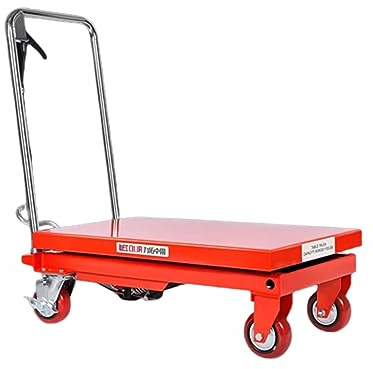 Genérico Plataforma de elevación hidráulica Manual Car Mobile Small Levator Trabajo Plano, Rango de elevación de 11-35 Pulgadas sostiene hasta 770 Libras