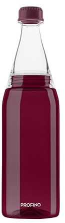 PROFINO Sparkle - Botella de agua (700 ml), color rojo | Botella de agua, sin BPA, insípido, a prueba de fugas, apta para lavavajillas, estructura de dos piezas, tritán resistente