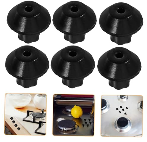 Black Rubber Stove Grate Feet Replacement 16pcs Anti Slip