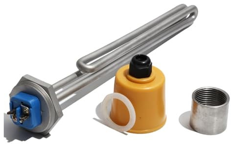 1 pz. Elemento riscaldante elettrico da 1 BSP, riscaldatore a immersione, tutto in acciaio inossidabile 304, 240 V, 2500 W, 3500 W, 4500 W(Silver,4.5KW 240V 380mm)