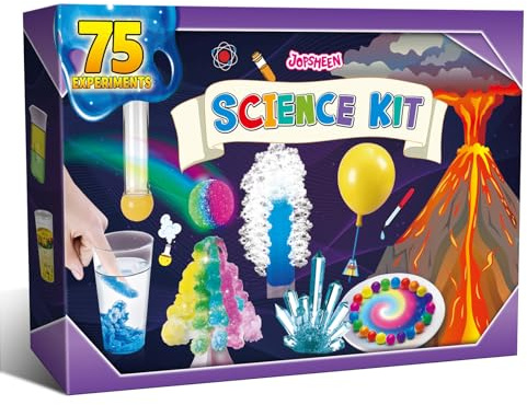 JOPSHEEN 75 Experimente Kits für Kinder Jungen Mädchen, Wissenschaft Experimentierkasten Spielzeug Jungen Geschenke, Vulkan Chemiebaukasten Kindern Labor
