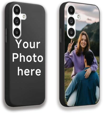 DCPPCY Personalisierte Handyhülle mit Foto Text für Samsung Galaxy S25 5G, Handyhülle Selbst Gestalten mit Mehreren Bild Text, TPU Stoßfest Hülle Personalisierte Foto Hüll für Familie
