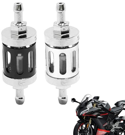 2 Stück Benzinfilter - Inline-Kraftstofffilter - Massive Metallausführung Kraftstofffilter - Kraftstoff Benzin Dieselmotor Inline Filter 8mm Für Motorräder