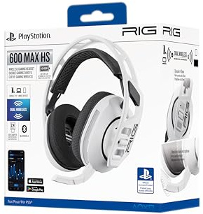 Casque RIG 600 Max HS,Officiel PlayStation PS5, stéréo sans Fil, pour PS5, Compatible PS4, PC et Mobiles. Double Connexion sans Fil: RF et Bluetooth permettant Une Reception Console et Smartphone