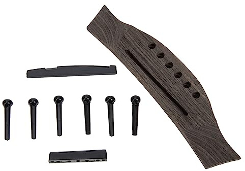 ULTECHNOVO Gitarren Brücke Sattel mit Verstellbarer Höhe Saitenhalter und Pins Gitarren Reparatur Zubehör Einfach zu Bedienen Ersatz für Beschädigte Stege