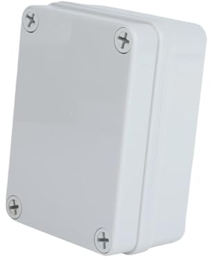 Tulabu IP65 Waterproof Junction Box for Outdoor, 110 * 80 * 50mm | Electrical Rated ABS Plastic Enclosure, Waterproof Project Cable Connectors Box, with Hinged Grey Cover and Wall Brackets