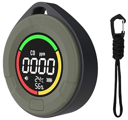 Detector de Gas, Mini Detector De Monóxido De Carbono CO CO2 Calidad Del Aire Monitor Portátil HD Pantalla LED Carga USB