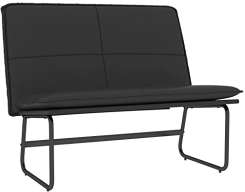 Mhdvray Sitzbank Schwarz 100x75x76 cm Kunstleder Eckbank Esszimmer mit O-Bein Gestell Bequeme Polsterbank Modernes Design Robust für Wohnzimmer Flur Schlafzimmer