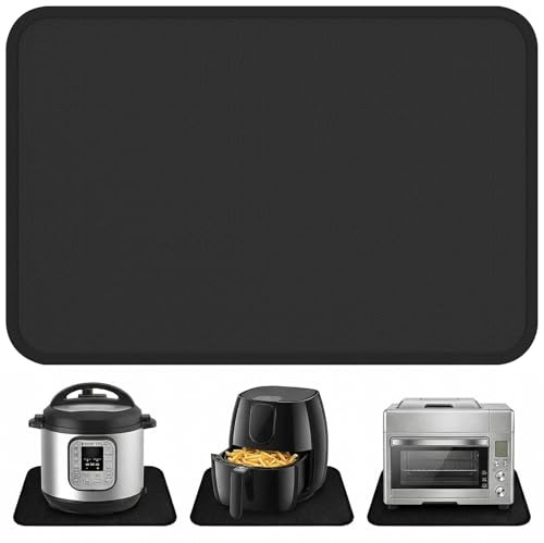 Heat Proof Mat 38x45cm, No-Slip Heat Resistant Mat for Air Fryer, Silicone Mats for Worktops wwith 3-Layer Heat-Resistant Material, Waterproof Kitchen Worktop Protector for Air Fryer, Coffee Machine