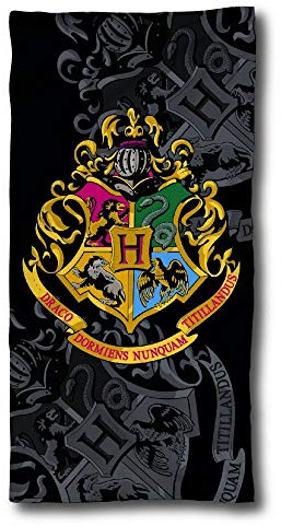 Jerry Fabrics Harry Potter Hogwarts Wappen Strandtuch Badetuch Duschtuch Handtuch 70 cm x 140 cm, 100% Baumwolle