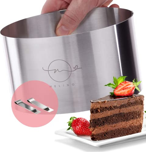 Melino ® Anello per torta: anello regolabile individualmente in acciaio inox di alta qualità, altezza 10 cm, diametro 16-30 cm (10 cm)