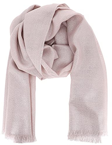 moonbow Etole Mariage Brillante 10% Polyester 90% Viscose Rose poudré - Grand Foulard Femme Fils Argentés Chic et Léger - Maxi Foulard Long et Rectangulaire 210cm x 100cm - Chale Original et Moderne