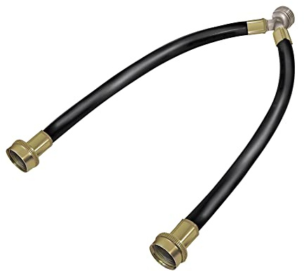 “Y” Mixer Hose, Mix Hot and Cold Water-Washer Braided Rubber Inlet Hose ¾” with Brass Couplings