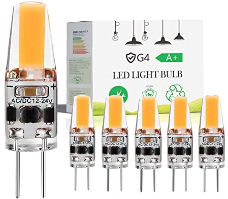 EIMOPE 3W G4 LED Leuchtmittel Birne, G4 LED Lampen Dimmbar Neutralweiß 4000K COB Glühbirnen Ersatz für G4 30W Halogenlampen, 12V AC/DC, 360° Abstrahlwinkel, Kein Flackern, 5er Pack