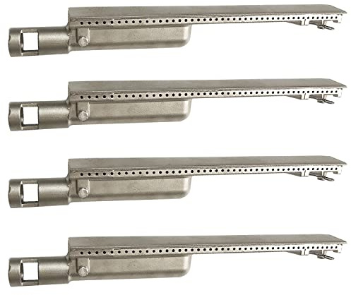 GRILLJOB 4 Pack 15 3/4“ Heavy Duty Cast Stainless Steel 304 BBQ Grill Burners Bull BBQ Replacement Parts for Cal Flame P-Series Aussie Thermos Turbo Beefeater