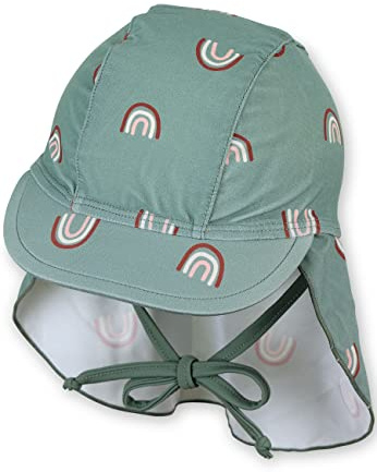 Sterntaler Schirmmütze Nacken Regenbogen - Baby- und Kinder Mütze mit Nackenschutz und Bindeband - UV-Schutz 50+ Bademütze - Kopfbedeckung Sommer - Mädchen Bademode