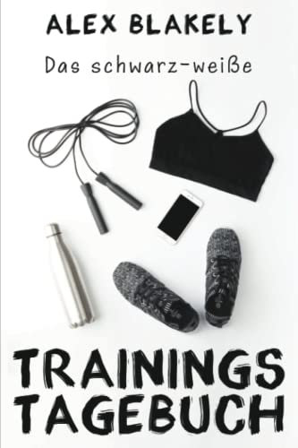 Das schwarz-weiße Trainingstagebuch: Notizbuch mit Platz für 200 Trainingseinheiten Krafttraining und Cardio im Fitnessstudio oder zu Hause