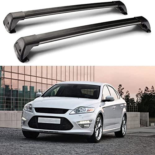 HOWENG Barres Toit Voiture Rail Cross Aluminium,pour Ford Mondeo Sedan 2007-2012 Rails Support Barre Transversale Automatique Porte-Bagages sur Toit Support Vélo Transport Supérieur