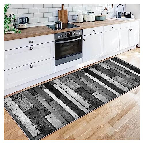 Siunwdiy Grau Läufer Flur rutschfest 120X200CM,Teppich läufer Flur rutschfest Küchenteppich Modern Waschbar Meterware Schlafzimmer Korridor Teppich Lang, Länge Anpassbare