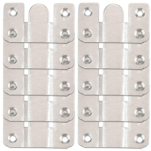 UPIQNG 10Pcs Flush Mount Bracket Stainless Steel Sectional Interlocking Furniture Connector Z Clip Bracket Heavy Duty Photo Frame Hook (Large,5.5CM)